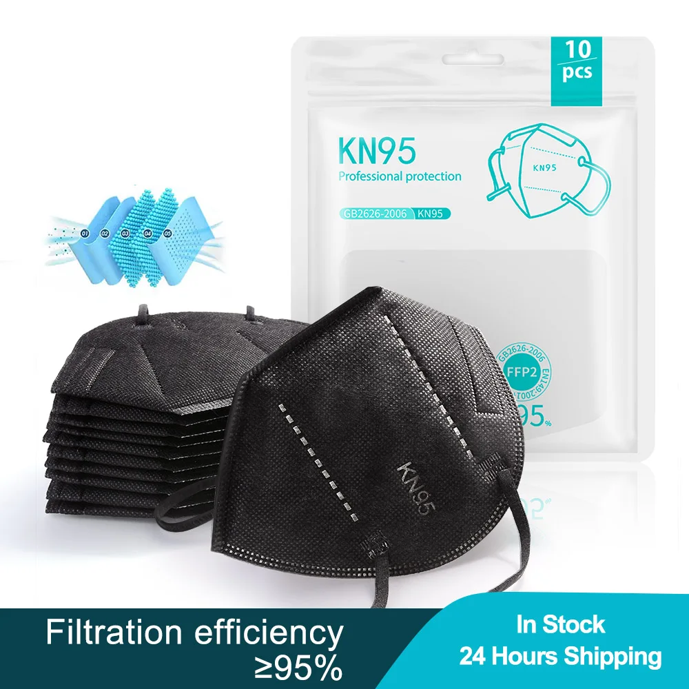 

FFP2 KN95 Mascarillas CE 5-слойная противозагрязненная Личная защита KN95 PM2.5 фильтр респиратор с ушной петлей Пылезащитная маска для лица