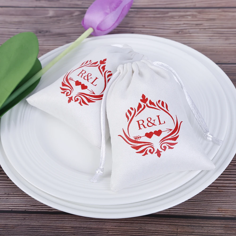 Бархатные мешочки на шнурке розовый фланель для ювелирных изделий шикарный