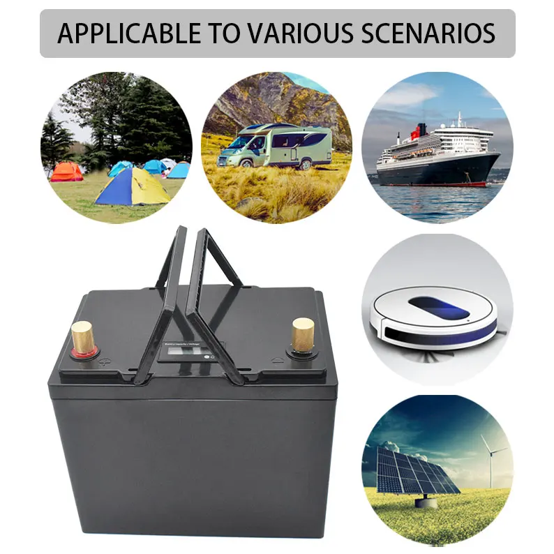 

12v 120ah capacity lifepo4 12.8V battery solar battery pack RV rechargeable lithium iron and bms