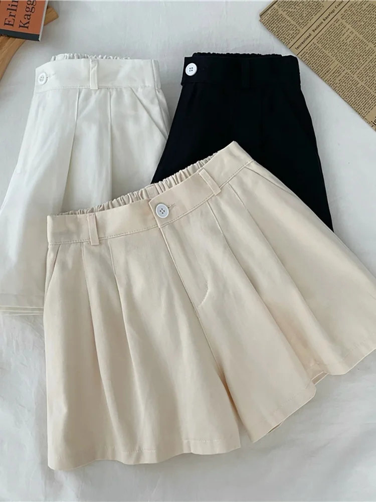 

Summer 2021 New Korean Version Wear High Waist Show Thin Loose Wide Leg Color Casual Shorts Female Student Trend