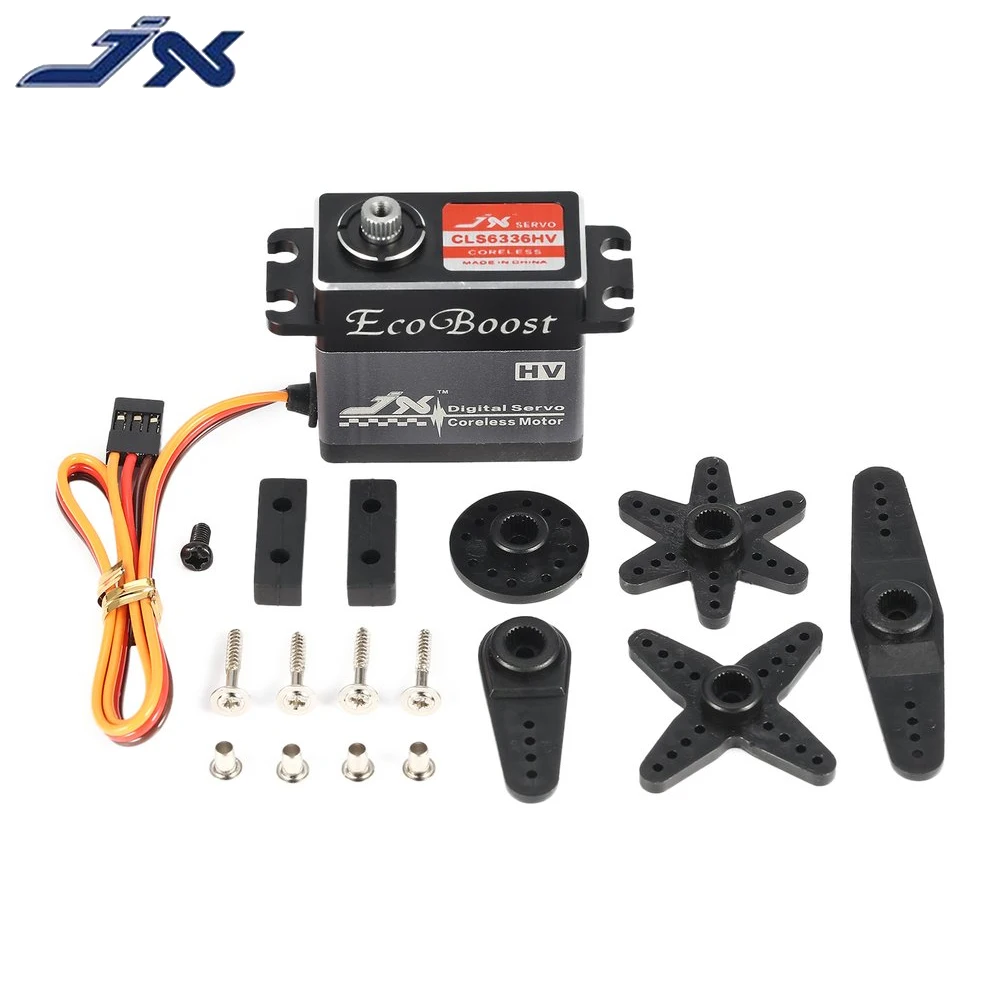 JX CLS6336HV 6-7,4 в 36 кг большой крутящий момент 180 градусов CNC цифровой сервопривод без сердечника для радиоуправляемых моделей вертолетов автомобилей грузовиков