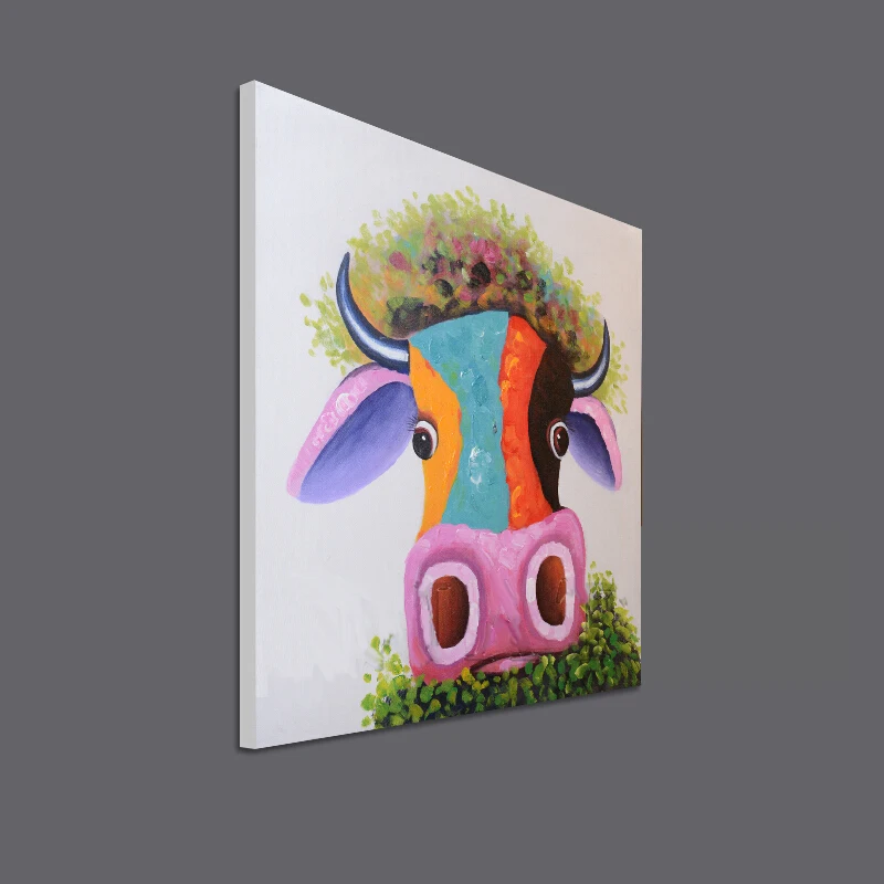 100% ручная роспись абстрактная бычья Масляная Краска на холсте искусство