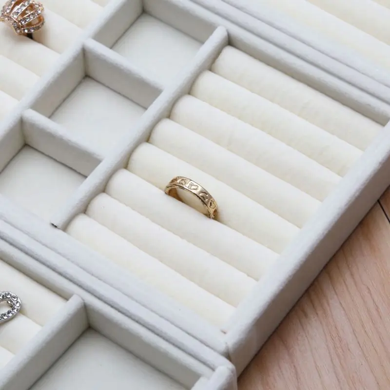 

5Pcs Stackable Jewelry Tray Ring Necklace Bracelet Display Storage for Drawer P9YF