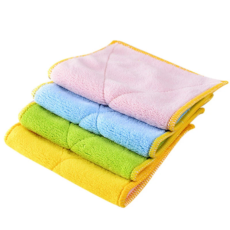 

Microfiber Absorbent Cleaning Towel Kitchen Dish Cloth Hand Towel Clean Cloth Non Stick Oil Cleaning Rags Kichen Cleaning Tools