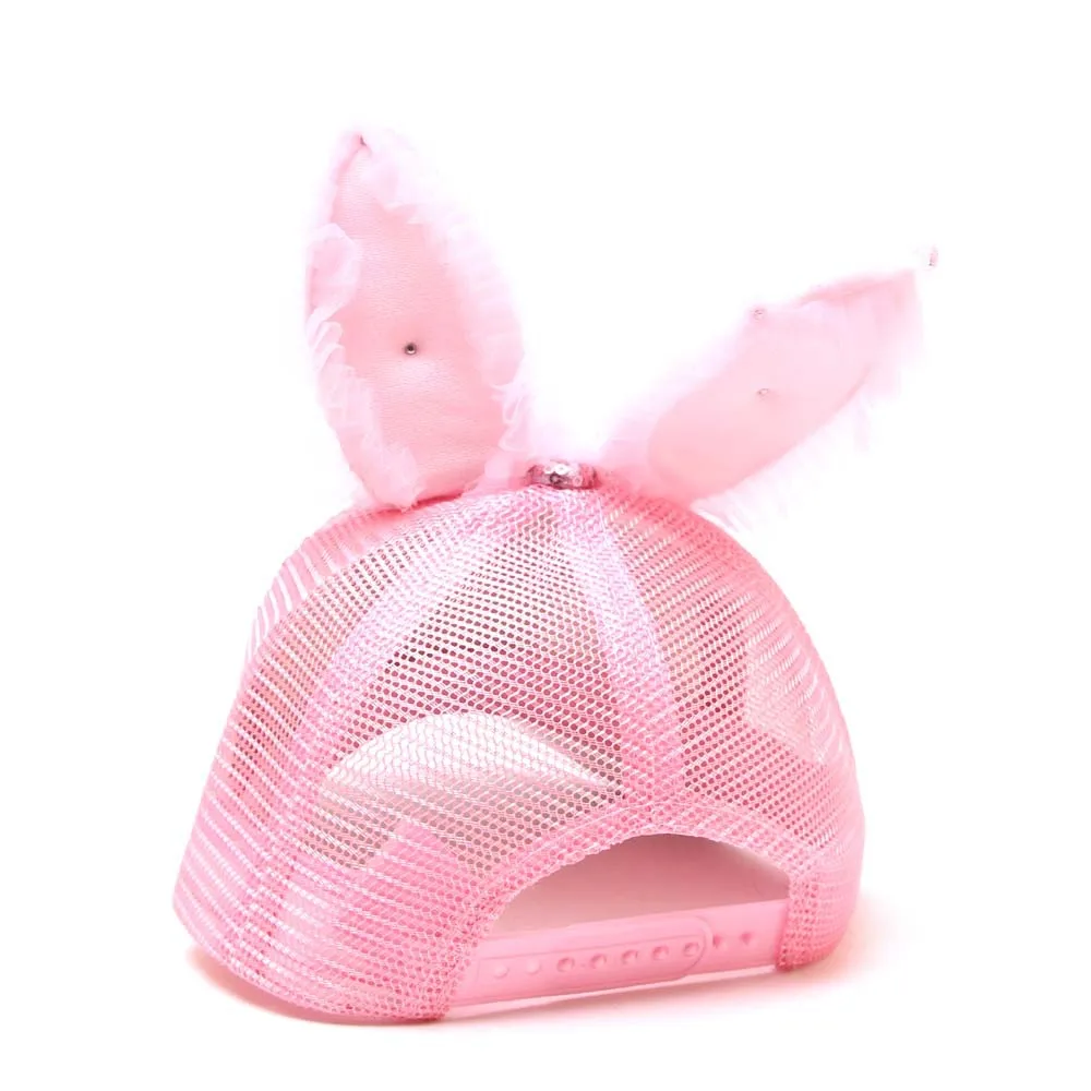 Новая летняя шляпа сетки мультфильм длинные уши блесток Хлопок Бейсболки для