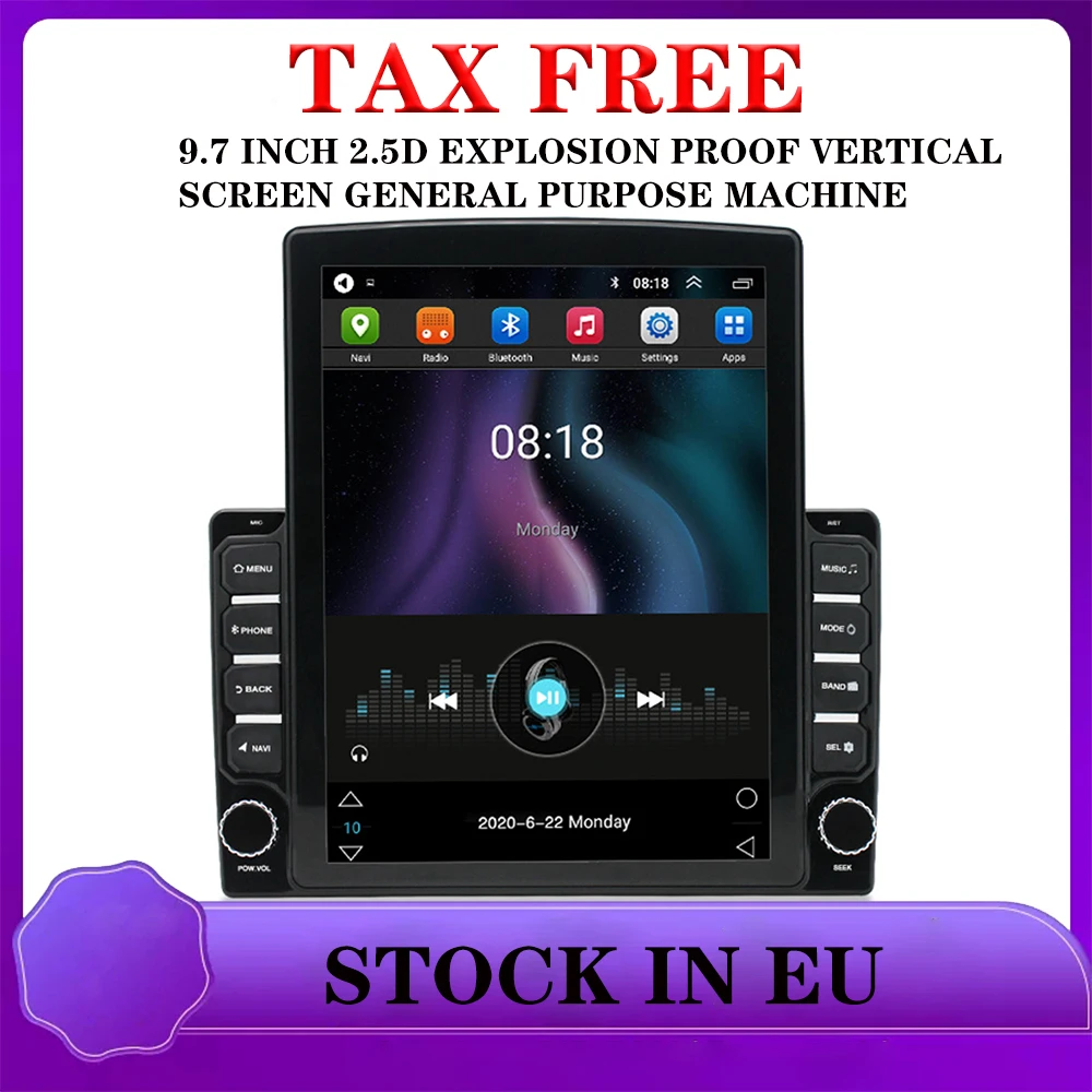 Автомобильный радиоприемник 2 Din 9 7 дюйма в стиле Tesla Android Mp5 Usb TF FM GPS-навигация Wi-Fi