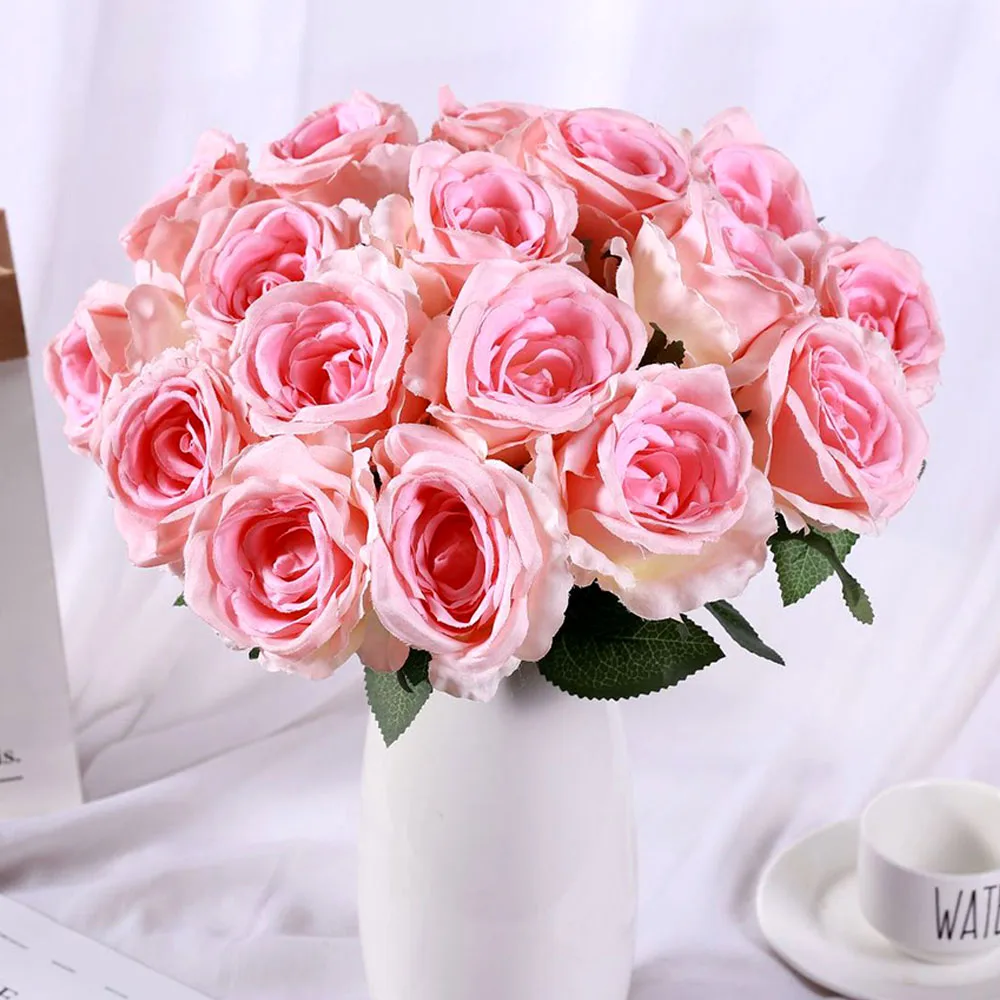 1 букет искусственных розовых шелковых французских цветов искусственные цветы