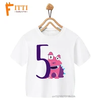 numbers set with cartoon monster flower print boy white t shirt kid summer kawaii funny clothes little baby clothesdrop ship