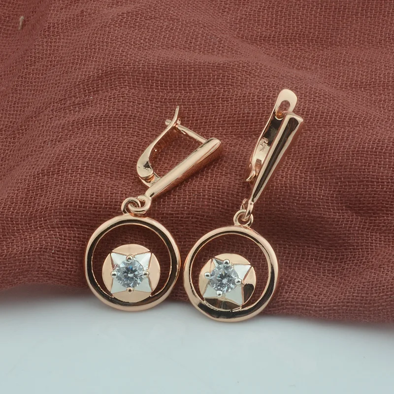 Женские серьги капельки из белого кубического циркония FJ 2|Серьги-подвески| |