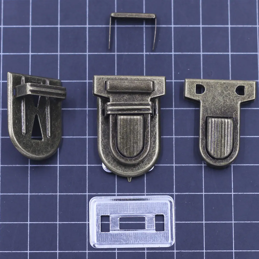 50Sets Bronze Tone Press Snap Clasps Closure Lock Hardware Metal For Craft Handbag Coin Purse Travel Bag DIY Accessories 34x25mm