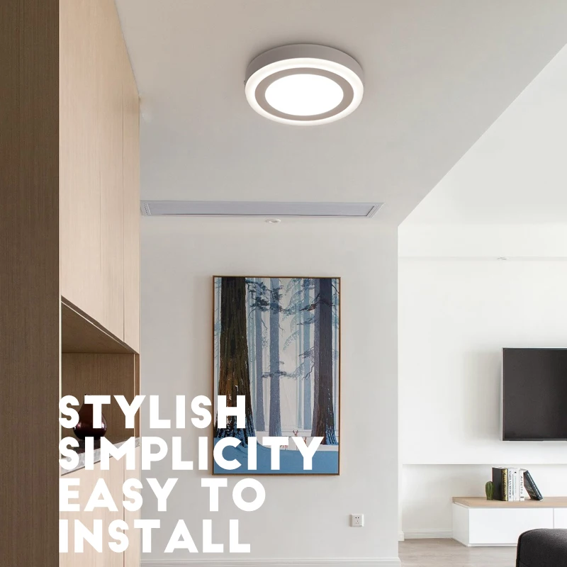 Светодиодный двухцветный круглый панельный светильник 6 Вт 9 18 24 RGB поверхностный