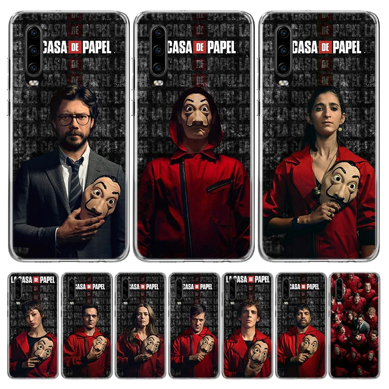 la casa de papel money heist cover phone case for huawei p30 lite p20 p40 p50 mate 40 30 20 10 pro luxury clear print shell coqu free global shipping