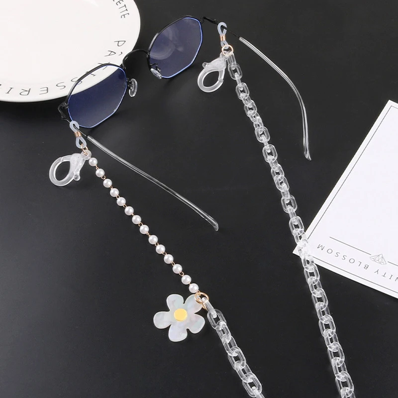 Модная маска в богемном стиле ремешок с цветами бусинами цепочка для очков