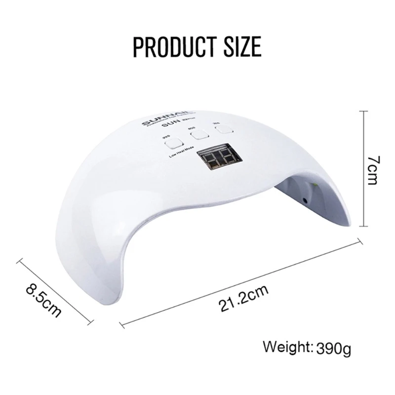 

40W Nail Lamp UV Dryer LED Gel Timer Settings Manicure Machine Curing Light