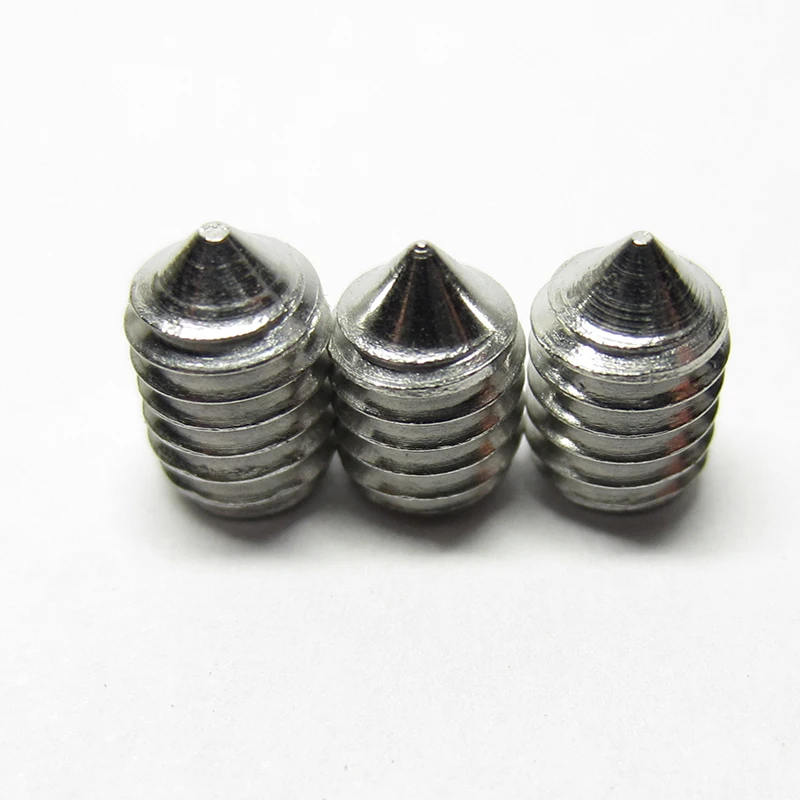 

50PCS/Lot M2.5/M3/M4/M5 Set Screws 304 Stainless Steel Inner Hex Hexagon Socket Tapered Point Pointed End bolt