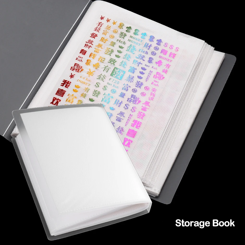 40 слотов наклейка для ногтей пустой держатель хранения фотоальбом водный 3D