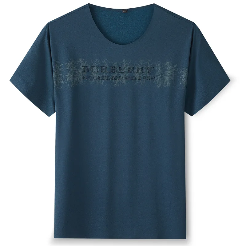 

Summer new men's fattening plus size round neck short sleeve T-shirt for young men