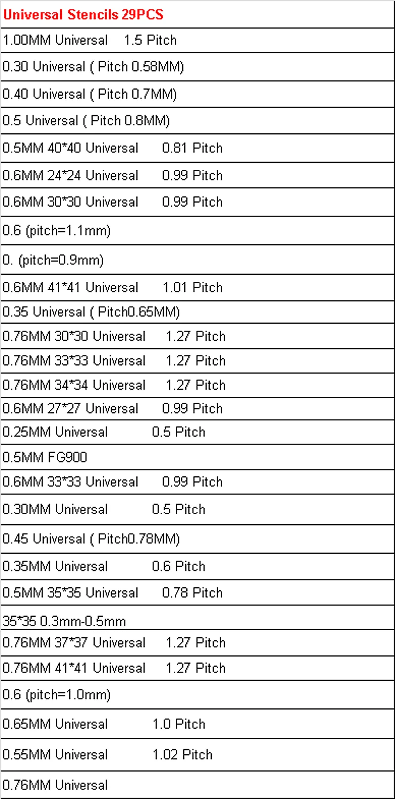

29pcs 90mm Universal BGA Stencil Planting jigs Fixtures BGA Reballing Station BGA Reball Kit 90mm Aluminium alloy BGA Reballing