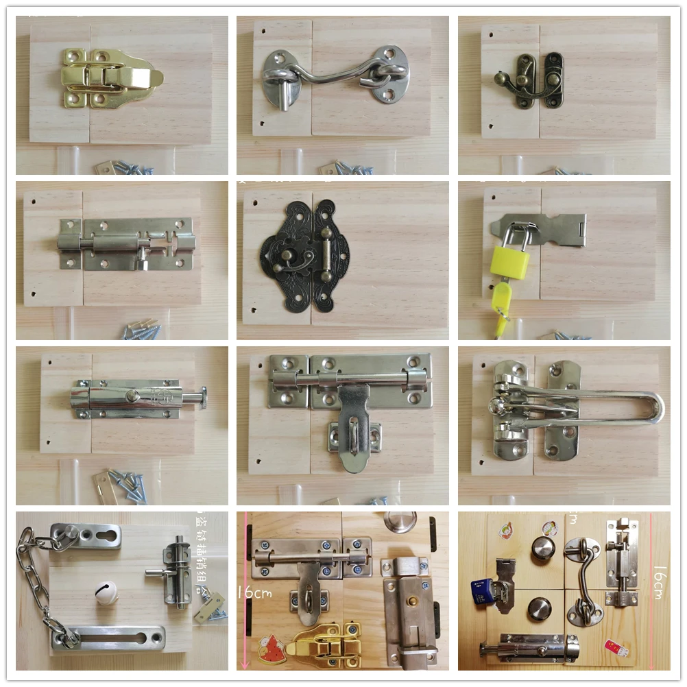 Tablero ocupado para ni&ntilde;os, accesorios de juguete, Material para padres e hijos, Material para educaci&oacute;n temprana, Perno de puerta, entrenamiento de vida-0