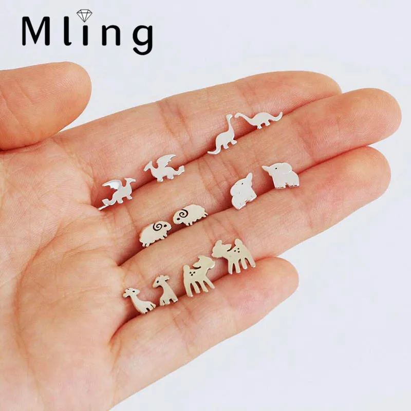 Mling 6 шт./компл. модные Животные серьги со шпилькой для Для женщин Изысканная