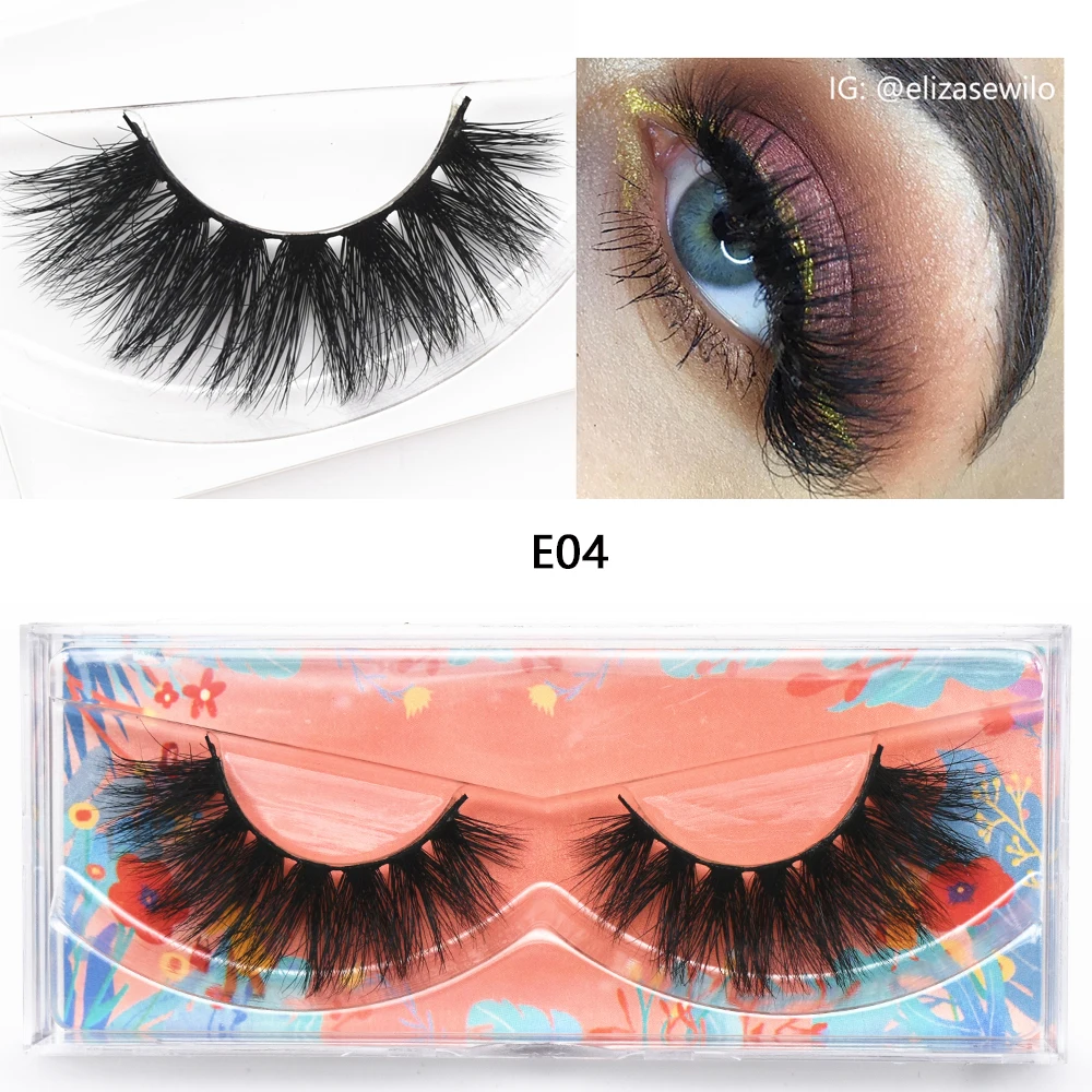 

3D норковые ресницы E04 Crisscross, веганские безжестокие пушистые мягкие Объемные Накладные ресницы, многоразовые ресницы для макияжа