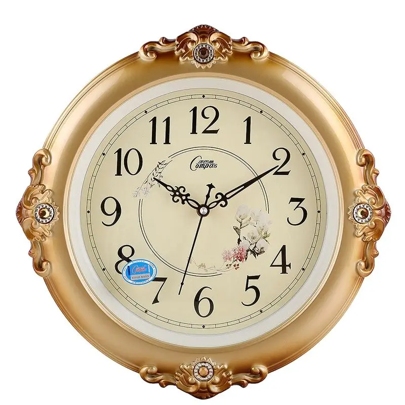 Европейские настенные часы винтажные Роскошные потертые шикарные для гостиной
