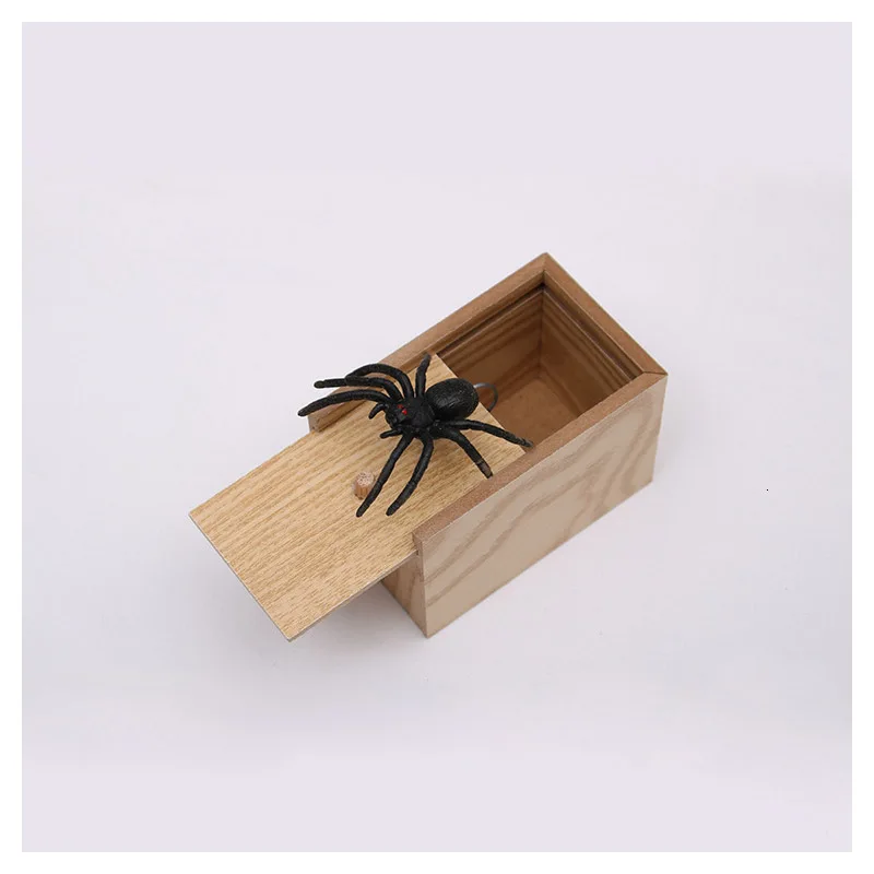 

Box Wooden Prank Spider Autism Anti Stress Toys For children Scarebox Interesting Scary Toys Play Trick Joke Toys funny Gift