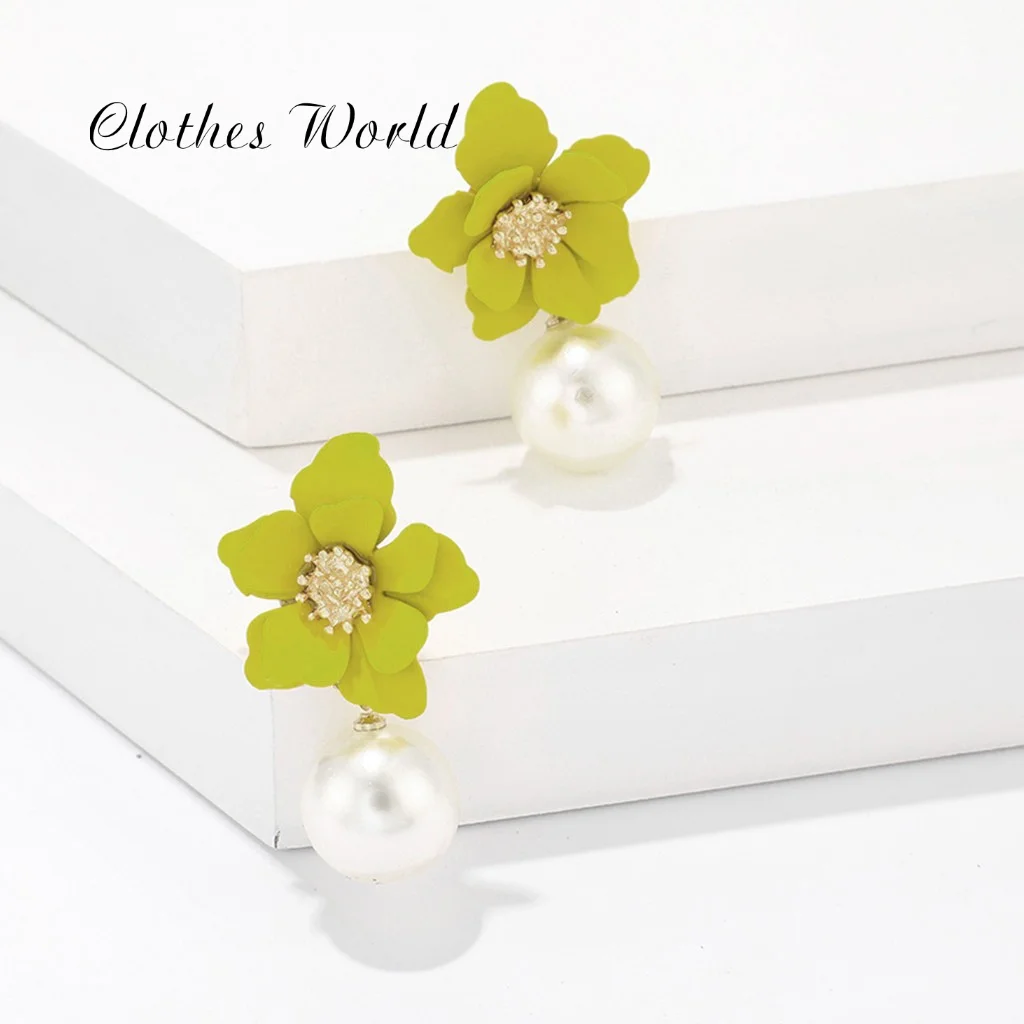 Роскошные женские цветочные жемчужные висячие серьги стильные цветы