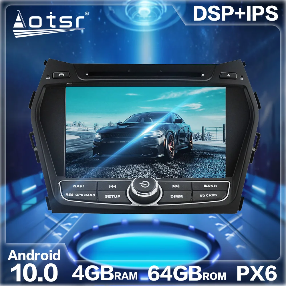 Android 10 0 4 Гб + 64 автомобильный радиоприемник с навигацией GPS плеер для Hyundai IX45 Santa Fe