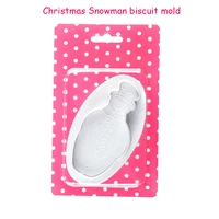 high quality cake decoration tool with packaging plastic creative diy christmas snowman cookie cutter die christmas biscuit mold