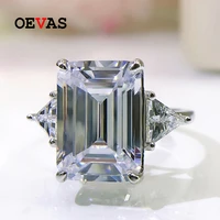 oevas 100 925 sterling silver 1014mm square high carbon diamond rings for women sparkling wedding party fine jewelry wholesale
