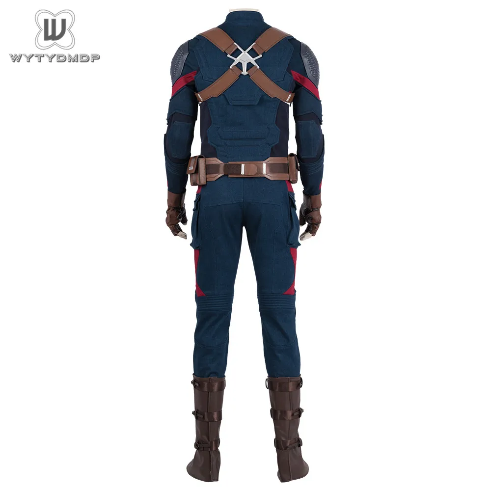 Мстители эндшпиль Капитан Америка Косплей Костюм Полный набор Completo Vestito Capitan Америка Steve Rogers Хэллоуин