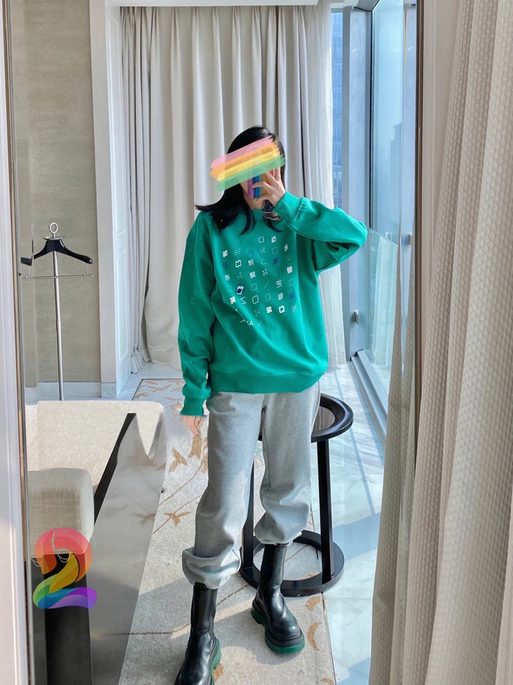 

ADER ERROR Drawing Board Print Crew Neck Sweatshirt Men Women High Quality Embroidery Icons Casual Pullover Aedrerror Loose Tops