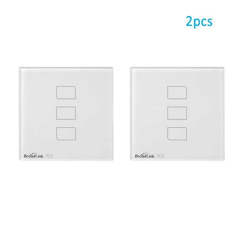 3gang EU 2pcs Broadlink TC2 ЕС WiFi переключатель ЕС стандартный настенный светильник переключатель RF 433 МГц Беспроводное управление через RM Pro через приложение управления смартфоном - Комплект: 3gang EU 2pcs
