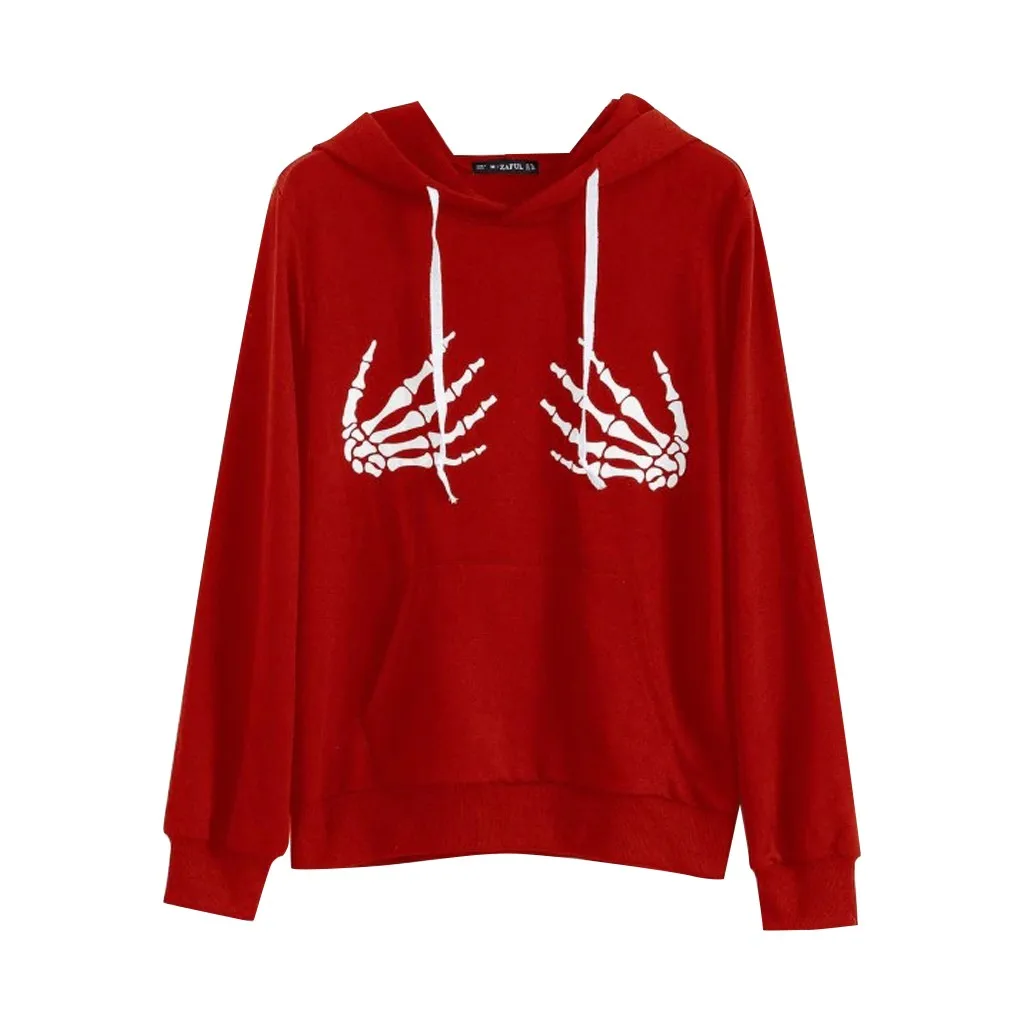 Толстовки женские на Хэллоуин модная женская толстовка со скелетом уличная