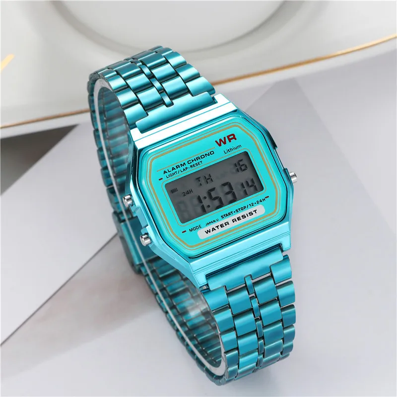 

Kids Watch Fashion Alloy Color Electroplating Electronic Watch Luminous Square Student Gift Sports Watch Relojes New 2021