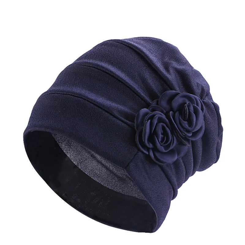 New Women's Hats Spring Summer Floral Beanie Hat Islamic Head Wrap Turban Caps Cancer Chemo Cap Ladies Bandana Muslim Head Cover images - 6