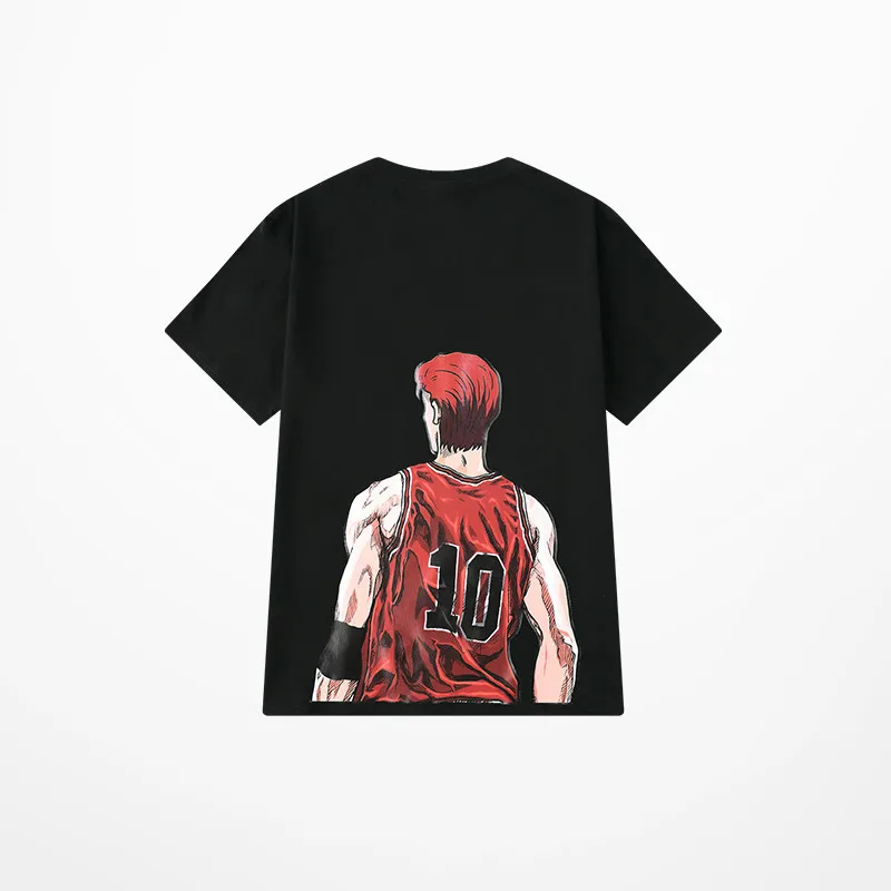 Футболка мужская хлопковая с забавным принтом Slamdun модная тенниска в стиле ретро