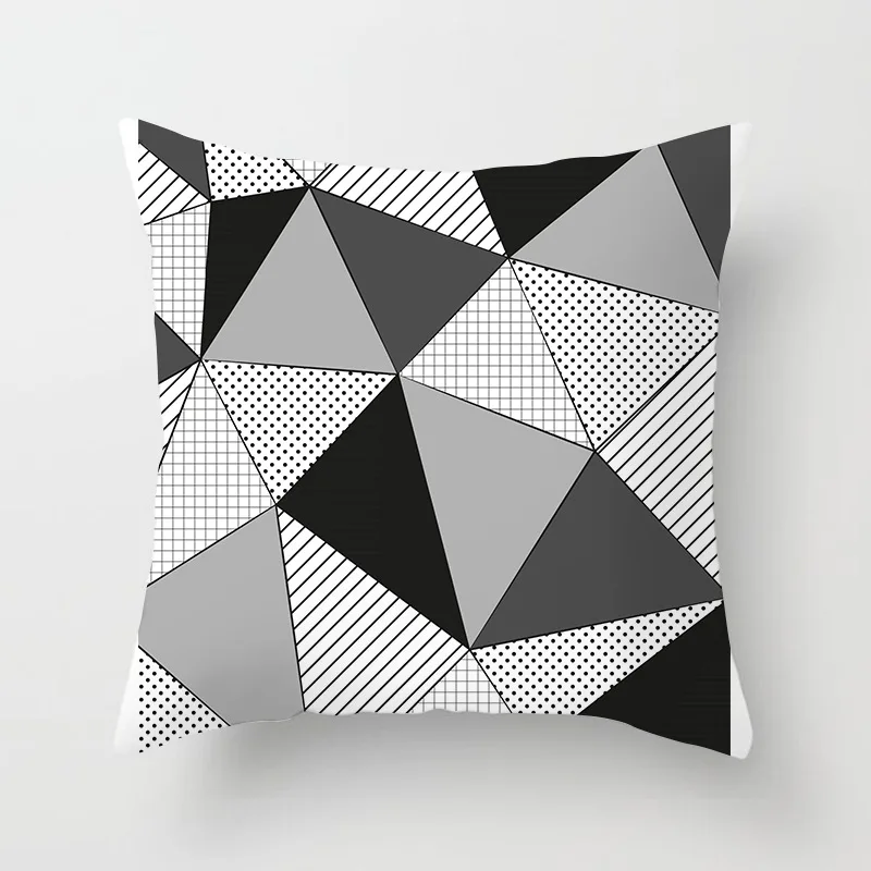

Black And White Decorative Pillowcase Geometric Stripe Heart Star Abstract Cushion Cover Home Bed Sofa Car Throw Pillow Case P06