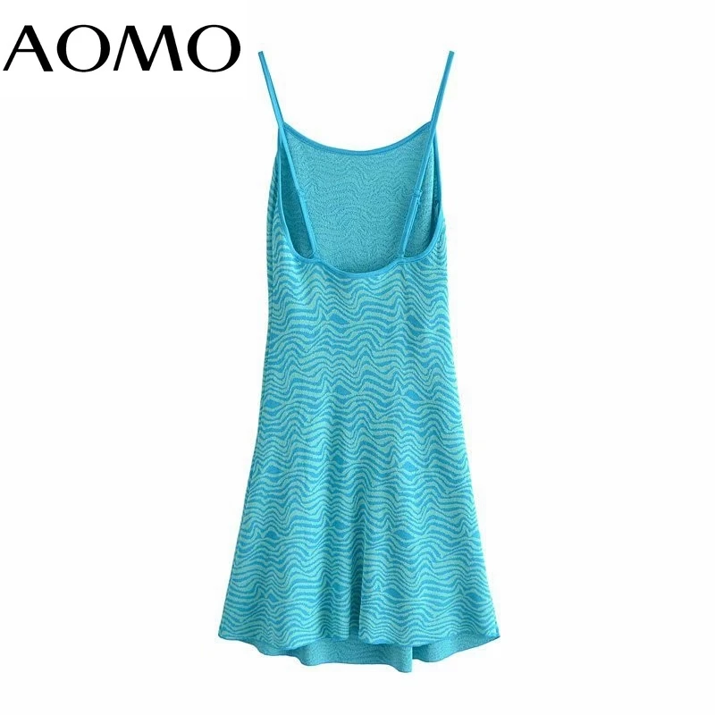 

AOMO Women's Summer Dress Fashion Jaquard Knit Dresses Female Casual Short Dress 3H777A
