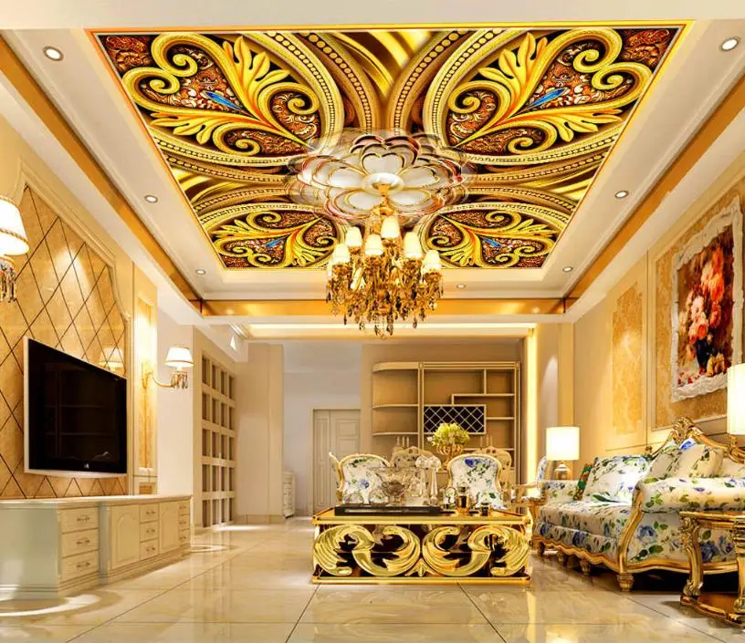 

European 3D ceiling photo wallpapers for walls Customize any size Classical pattern ceiling printing wall paper