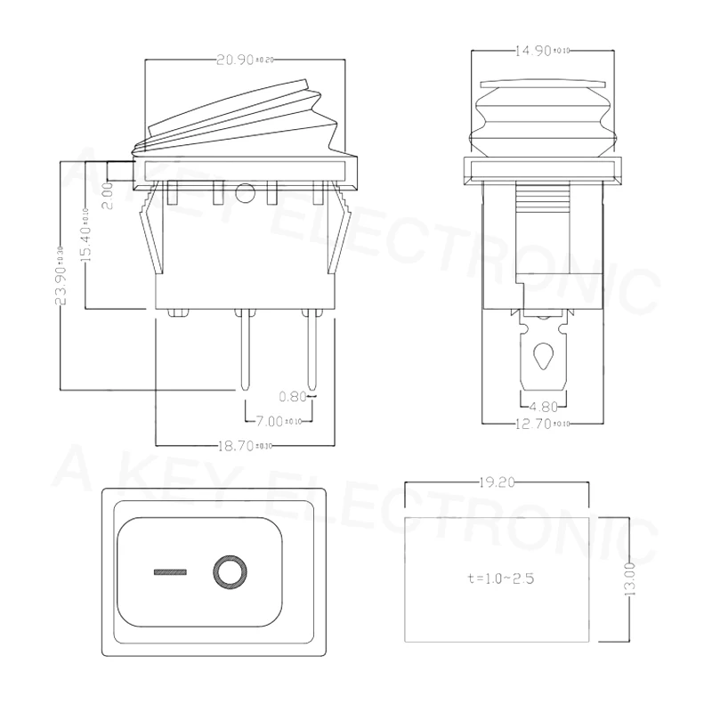 3 шт. двухзажимной переключатель с медным зажимом и 2-мя зажимами булавки в форме