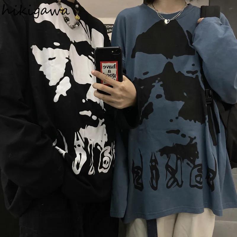 

Женские рубашки в стиле Харадзюку, модные футболки с японским принтом, уличная одежда, футболки в стиле бойфренд и хип-хоп, повседневные топ...