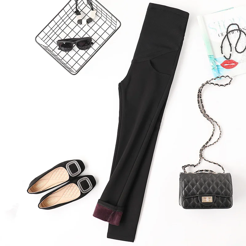 Бархатные осенне-зимние Обтягивающие Леггинсы для беременных корейская мода