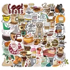 103050 шт., водонепроницаемые наклейки с принтом кофе