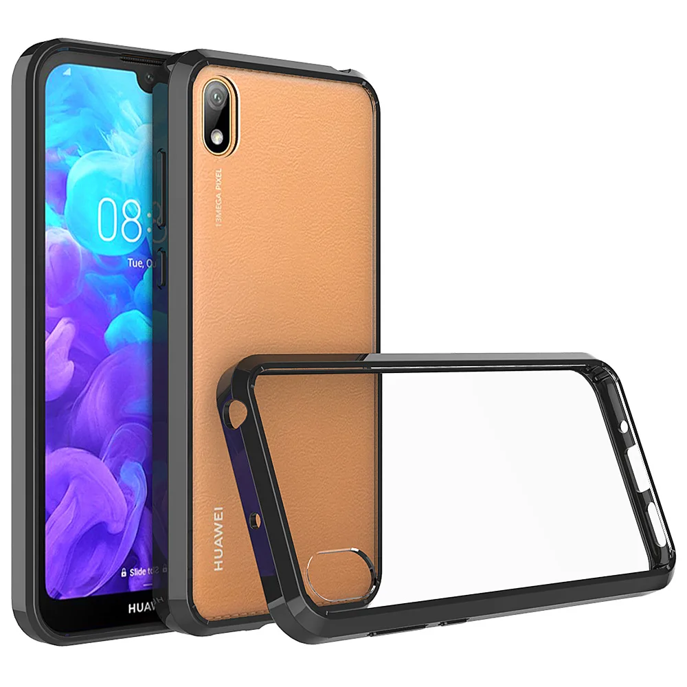чехол Huawei y5 2019 на силиконовый бампер ударопрочный противоударный Прозрачный