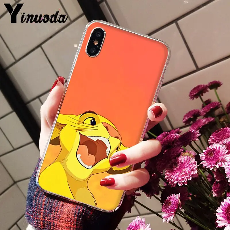 Yinuoda Simba the lion king Мягкий силиконовый прозрачный чехол для телефона iPhone 8 7 6 6S Plus X XS MAX