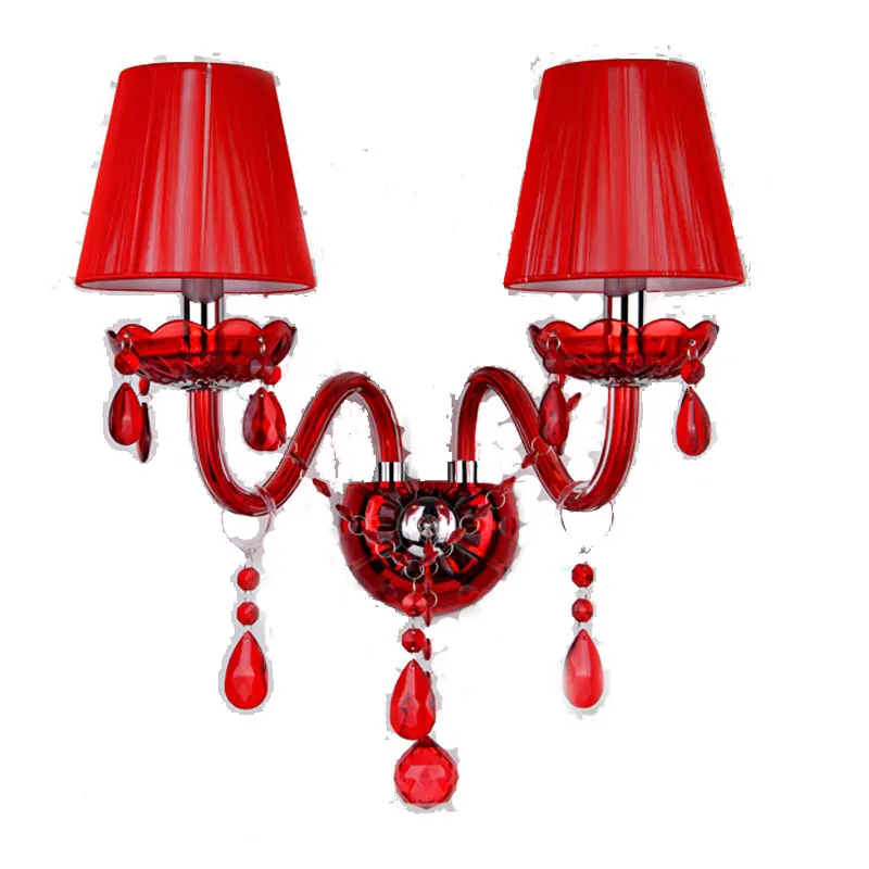 

Modern Red Crystal Wall Lamp bedside lamp living room dining room crystal wall light indoor home lighting fixtures luminiare