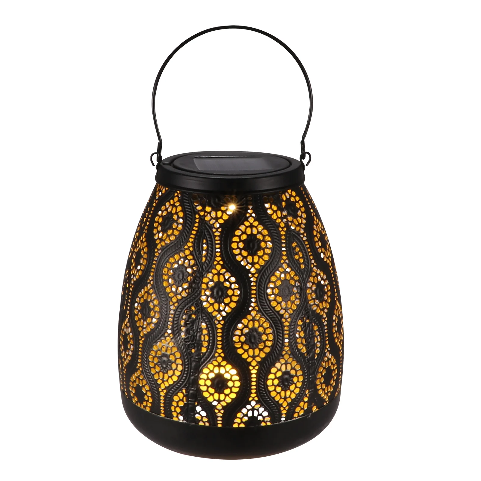 

Outdoor Solar Charging Lantern Hollowed Butterflies Pattern Solar Charging Lamp Waterproof Hanging Hand Carry Decoration Lamp