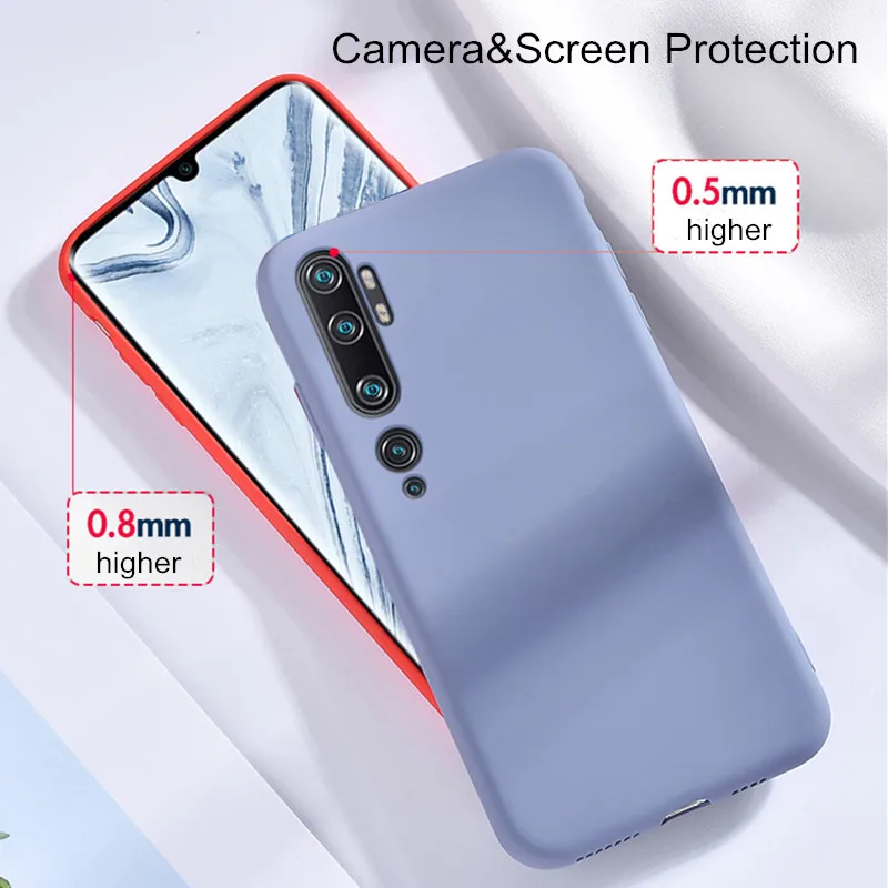 Liquid Silicone Case For Redmi Note 7 8 K20 K30 Pro Cover Xiaomi Mi 10 Mix 2 3 6X A2 Lite A3 CC9 Matte Back Funda |